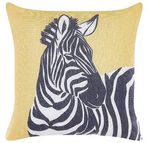 Set di 2 cuscini decorativi Giallo Stampa animali 45 x 45 cm zebra moderno Safari Beliani