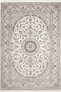 Tappeto Nain 6la Persia Medaglione Avorio Blu 214x315 Cm