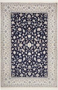 Tappeto Nain 6la Persia Medaglione Blu Scuro Crema 207x308 Cm