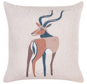 Set di 2 cuscini decorativi Beige Stampa animale 45 x 45 cm Motivo antilope Decor moderno Safari Beliani