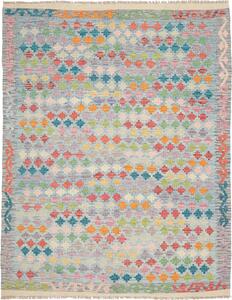 Tappeto Kilim Afghanistan Astratto Azzurro Multicolore 152x197 Cm