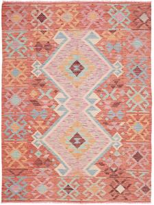 Tappeto Kilim Afghanistan Geometrico Terracotta Rosa 148x200 Cm