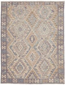 Tappeto Kilim Afghanistan Astratto Beige Blu 153x205 Cm