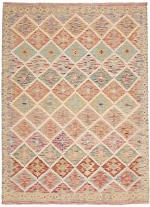 Tappeto Kilim Afghanistan Astratto Multicolore Pastello 148x202 Cm
