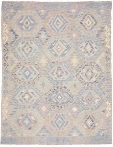 Tappeto Kilim Afghanistan Geometrico Beige Azzurro 152x198 Cm