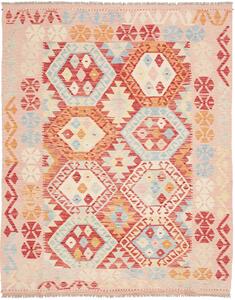 Tappeto Kilim Afghanistan Geometrico Rosa Azzurro 153x195 Cm