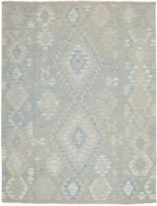 Tappeto Kilim Afghanistan Geometrico Azzurro Beige 150x200 Cm