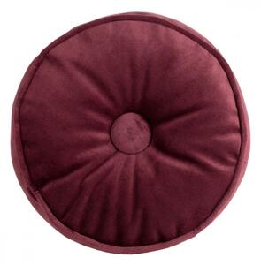 Cuscino in velluto a forma di cilindro in bordeaux 20 x 45 cm