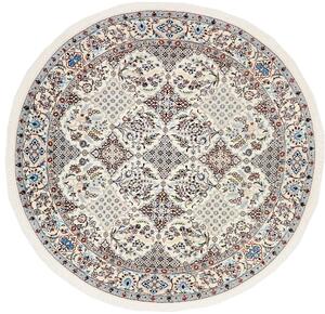 Tappeto Nain 6la Persia Medaglione Crema Blu Marrone 194x205 Cm