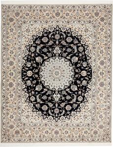 Tappeto Nain 6la Persia Medaglione Nero Crema 207x262 Cm