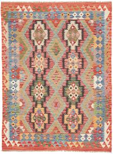 Tappeto Kilim Afghanistan Astratto Multicolore Terracotta 147x197 Cm