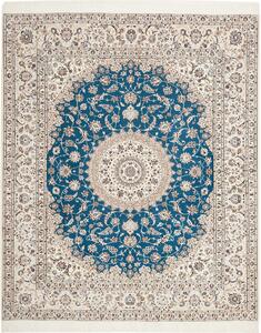 Tappeto Nain 6la Persia Medaglione Blu Petrolio Crema 213x255 Cm