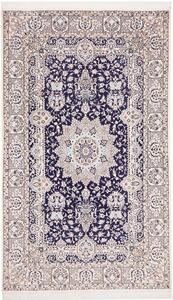 Tappeto Nain 6la Persia Medaglione Blu Avorio 154x256 Cm