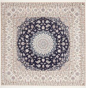 Tappeto Nain 6la Persia Medaglione Blu Crema 211x208 Cm