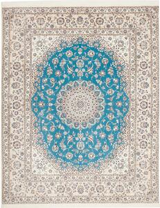 Tappeto Nain 6la Persia Medaglione Crema Turchese 207x260 Cm