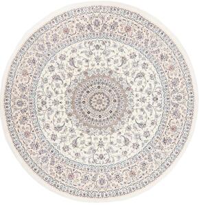 Tappeto Nain 6la Persia Medaglione Crema Celeste 245x245 Cm