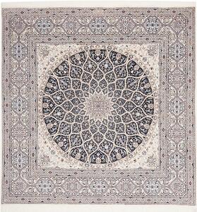 Tappeto Nain 6la Persia Medaglione Crema Blu 204x206 Cm
