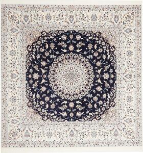 Tappeto Nain 6la Persia Medaglione Blu Navy Avorio 207x211 Cm
