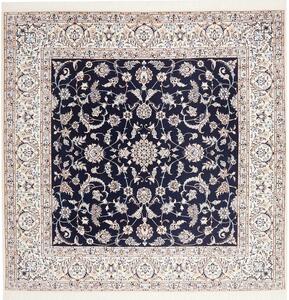 Tappeto Nain 6la Persia Medaglione Blu Scuro Avorio 204x202 Cm