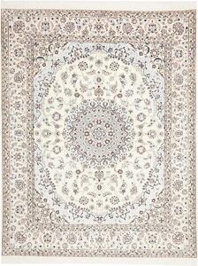 Tappeto Nain 6la Persia Medaglione Crema Azzurro 162x210 Cm