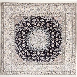 Tappeto Nain 6la Persia Medaglione Blu Notte Avorio 214x206 Cm