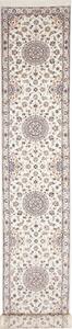Tappeto Nain 6la Persia Medaglione Avorio Blu 80x600 Cm