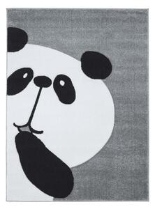Tappeto grigio con panda per bambini per giocare