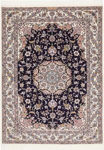 Tappeto Nain 6la Persia Medaglione Blu Notte Crema 118x162 Cm