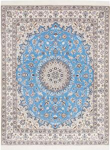 Tappeto Nain 6la Persia Medaglione Azzurro Avorio 160x203 Cm