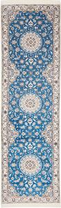 Tappeto Nain 6la Persia Medaglione Blu Crema 90x309 Cm