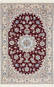 Tappeto Nain 6la Persia Medaglione Bordeaux Avorio 105x165 Cm