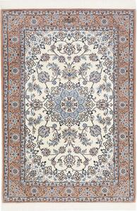 Tappeto Nain 6la Persia Medaglione Avorio Blu 103x150 Cm
