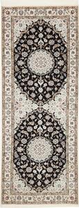Tappeto Nain 6la Persia Floreale Nero Avorio 83x218 Cm