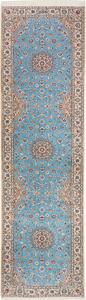 Tappeto Nain 6la Persia Medaglione Blu Cielo Crema 85x311 Cm