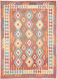 Tappeto Kilim Afghanistan Geometrico Multicolore Terracotta 177x245 Cm
