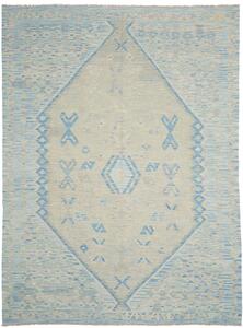 Tappeto Kilim Afghanistan Geometrico Azzurro Crema 179x244 Cm
