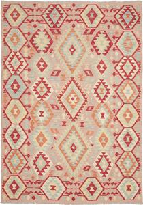 Tappeto Kilim Afghanistan Astratto Rosa Rosso 172x241 Cm
