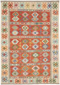 Tappeto Kilim Afghanistan Geometrico Arancione Policromo 172x248 Cm