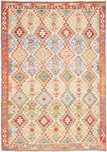 Tappeto Kilim Afghanistan Geometrico Multicolore Tenue 173x244 Cm