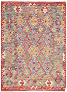 Tappeto Kilim Afghanistan Astratto Rosso Blu 170x234 Cm