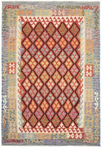 Tappeto Kilim Afghanistan Geometrico Rosso Blu 173x248 Cm