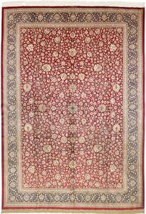 Tappeto Ghom Seta Persia Floreale Rosso Blu 246x352 Cm