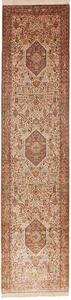Tappeto Ghom Seta Persia Medaglione Crema Bordeaux 70x299 Cm
