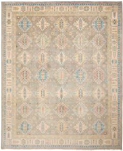 Tappeto Kazak Afghanistan Astratto Grigio-verde Blu 245x304 Cm