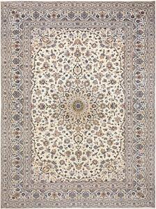 Tappeto Kashan Persia Medaglione Crema Blu 294x400 Cm
