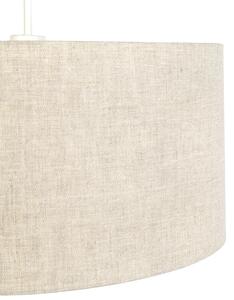 Lampada a sospensione rurale bianca con paralume in cotone grigio chiaro 50 cm - Combi