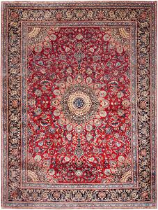 Tappeto Kashmar Persia Medaglione Rosso Blu 256x337 Cm