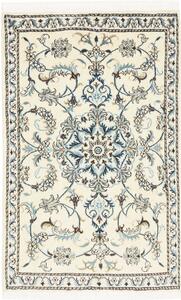 Tappeto Nain Kashmar Persia Medaglione Crema Azzurro 86x136 Cm