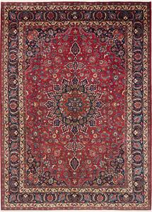 Tappeto Mashad Persia Medaglione Rosso Blu 248x345 Cm