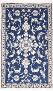 Tappeto Nain Kashmar Persia Medaglione Blu Crema 88x136 Cm
